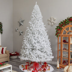 11' White Artificial Christmas Tree with 2720 Bendable Branches and 1000 LED Lights - Ornate Home