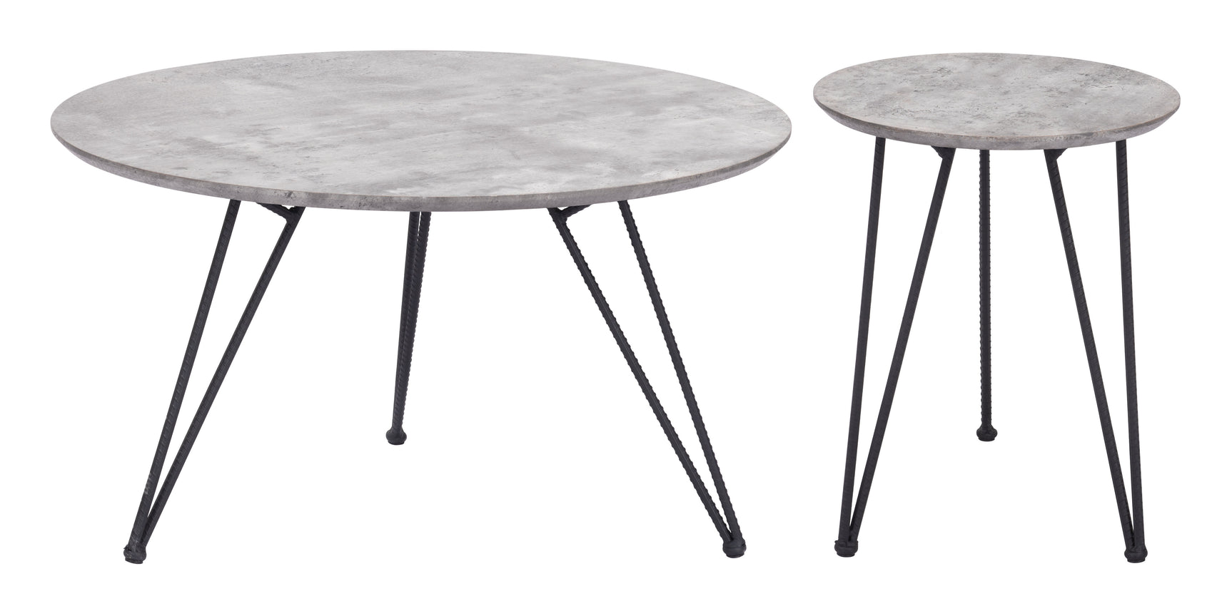Kerris Gray & Black Coffee Table Set (2-Piece)