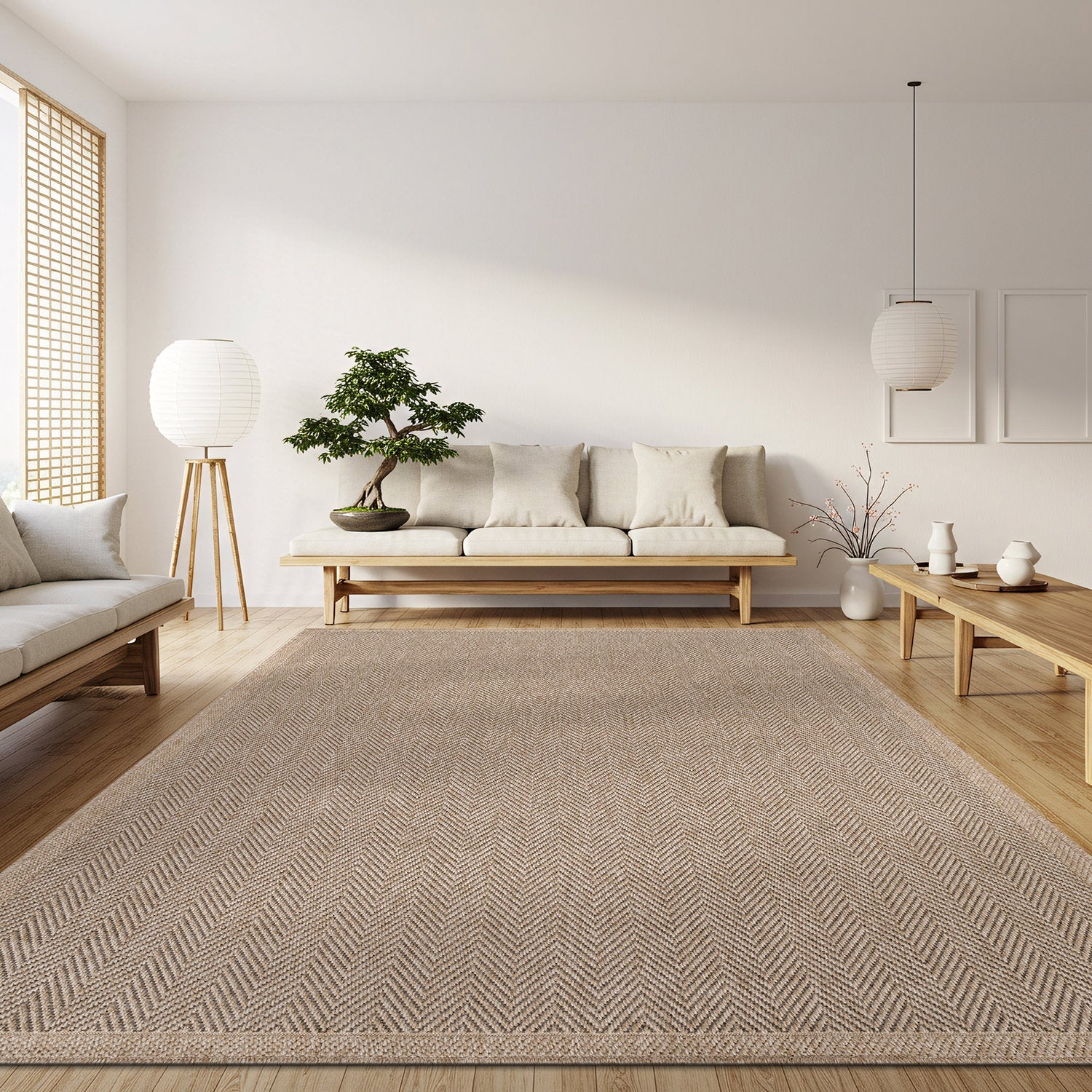 Fiora Natural 1 Jute-Look Area Rug | Hose & Go Cleaning