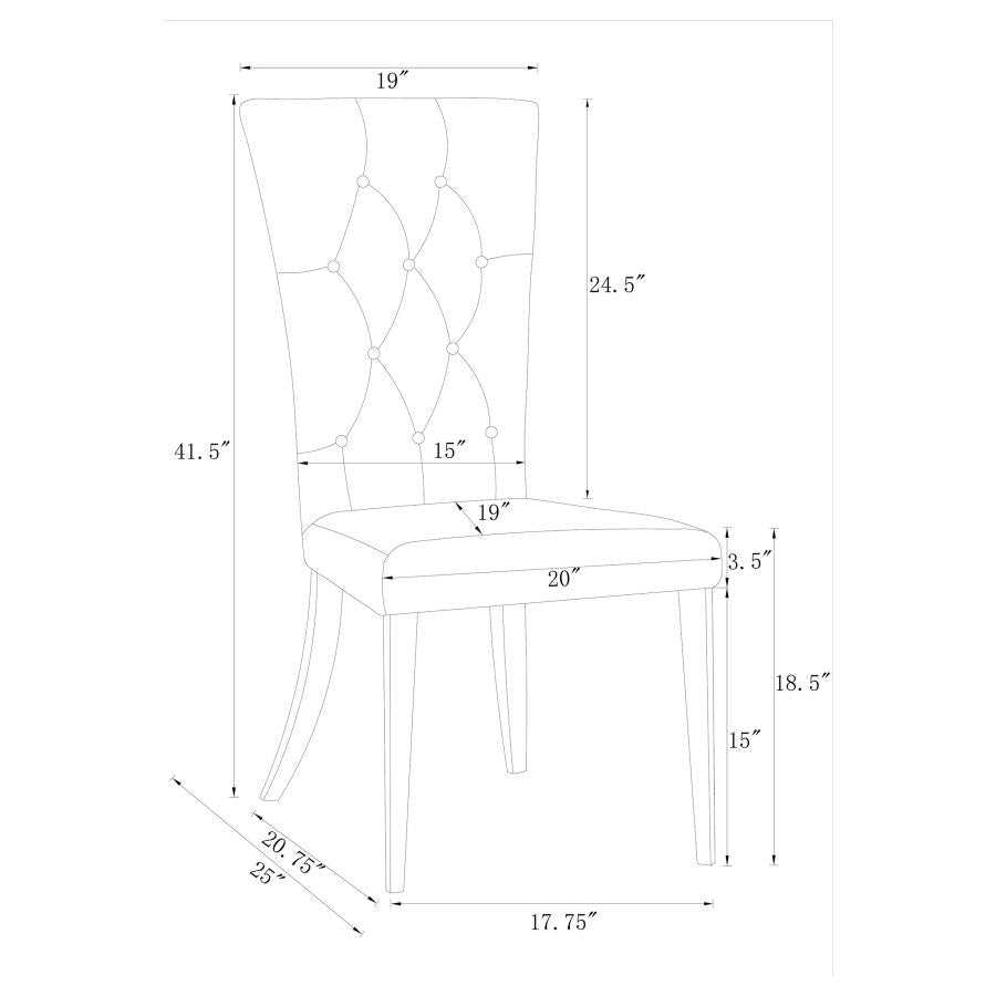 Kerwin Gray & Chrome Tufted Side Chair (Set of 2) - Ornate Home