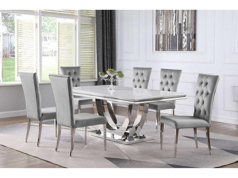 Kerwin Grey & Chrome 5pc Dining Room Set - Ornate Home