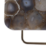 Oceana Blue/Gold C-Table with Agate Top