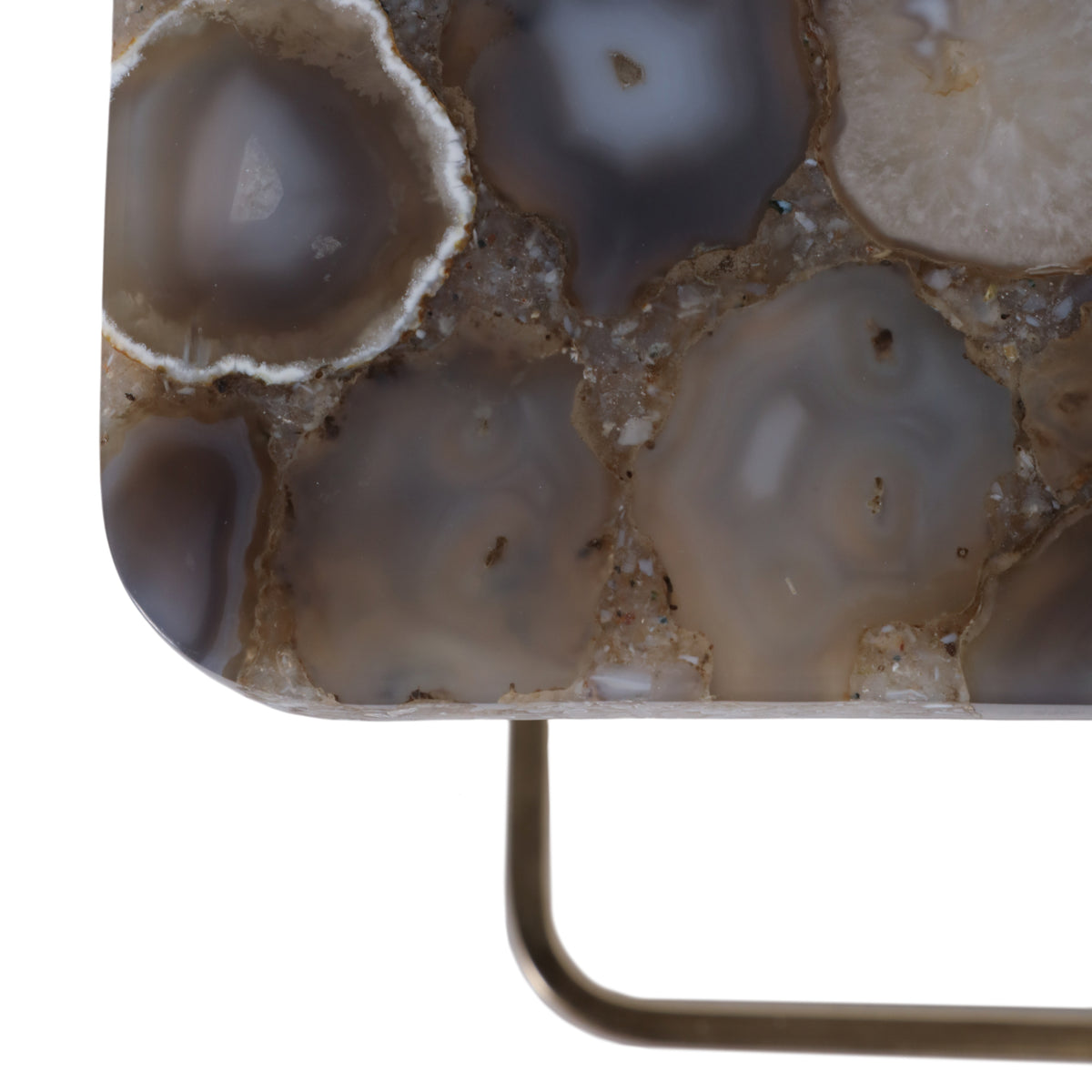 Oceana Blue/Gold C-Table with Agate Top