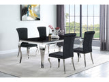 Carone Black 81" Black Glass Top Dining Room Set - Ornate Home