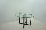 Pace Black 48-inch Round Glass Top Dining Table Matte