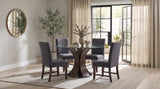 Naser Grey And Dark Walnut 5-Piece 48-inch Round Dining Table Set