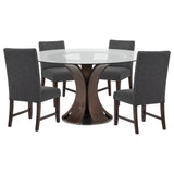 Naser Grey And Dark Walnut 5-Piece 48-inch Round Dining Table Set