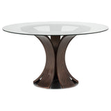 Naser Grey And Dark Walnut 5-Piece 48-inch Round Dining Table Set
