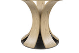 Naser Beige And Light Oak 5-Piece 48-inch Round Dining Table Set