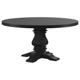 Florence Distressed Black Round Dining Room Table - Ornate Home