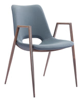 Desi Azure Gray & Walnut Dining Chair (Set of 2)