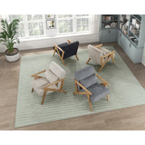 Chevron Beige Accent Chair