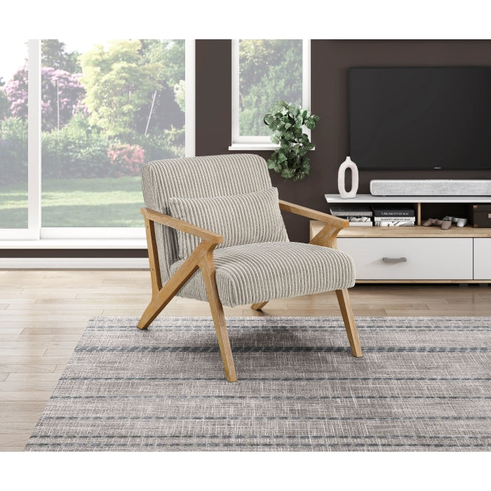 Chevron Beige Accent Chair