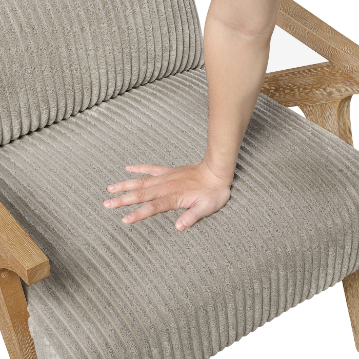 Chevron Beige Accent Chair