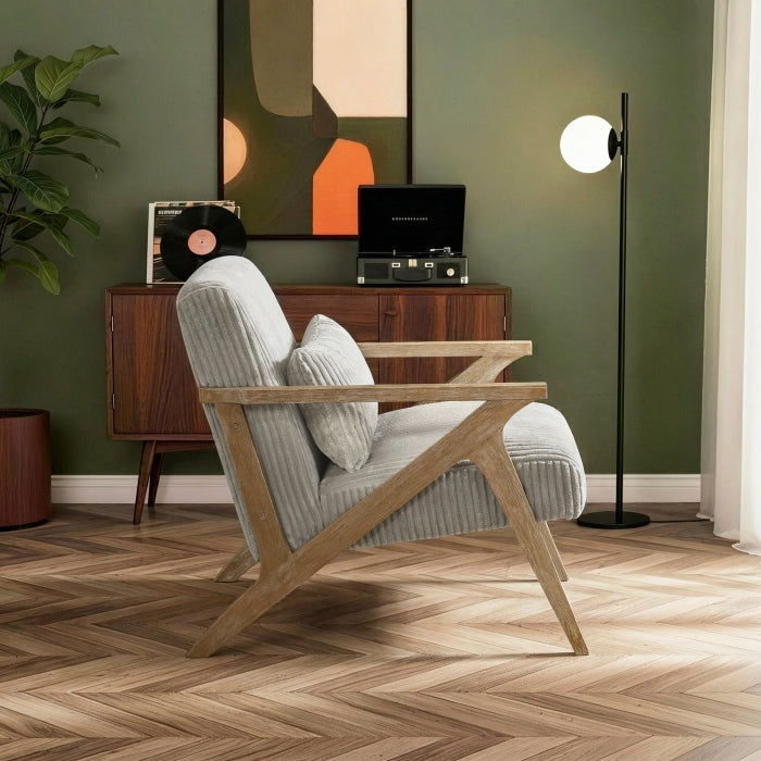 Chevron Beige Accent Chair