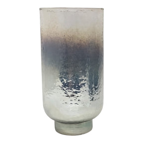 Una Silver Large Luster Glass Hurricane