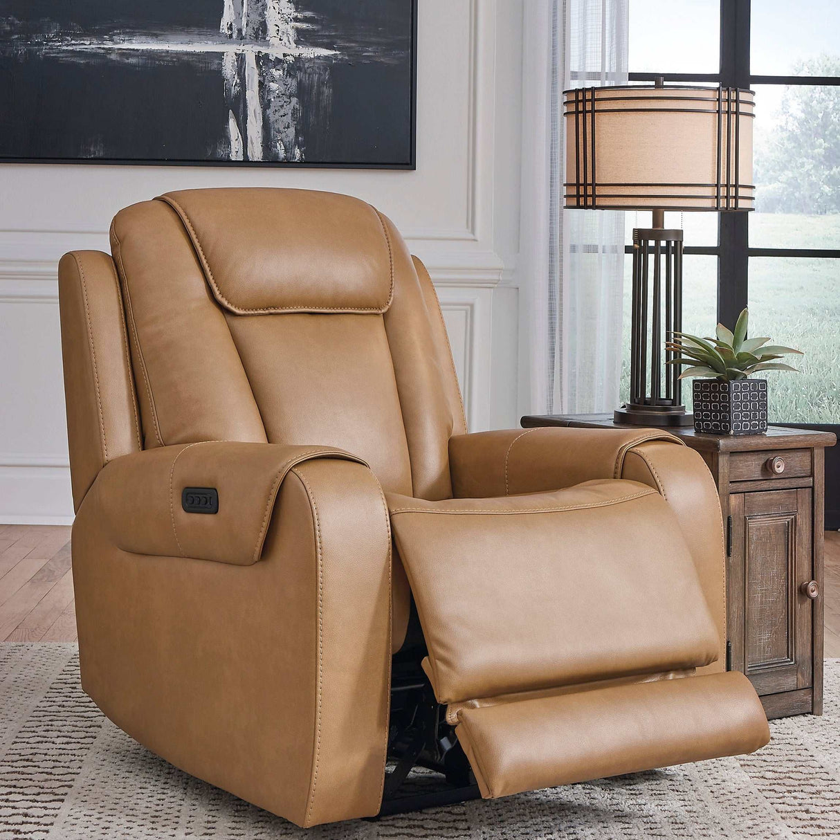 Card Player Cappuccino Power Recliner - Ornate Home