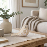 Bel Aire Distressed White Wooden Decor Bird