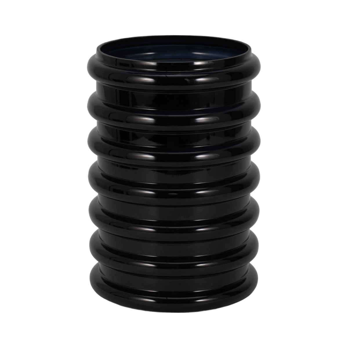 Angwin Black Glass Scallop Vase