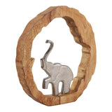 Brysondale Brown/Silver Elephant in Round Decor