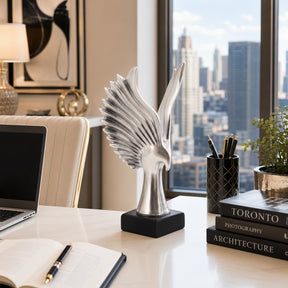 Boron Silver Small Resin Eagle Table Accent