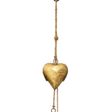 Pierce Gold Metal 3 Heart Bell Windchime