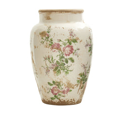 12.5” Tuscan Ceramic Floral Print Vase - Ornate Home