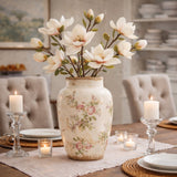 12.5” Tuscan Ceramic Floral Print Vase