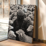 Astronaut Among the Sheep