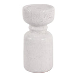 Bethune White Large Crackle Traditional Pillar Holder