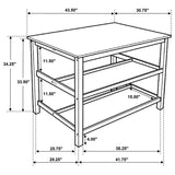 Hollis Brown & White Kitchen Island Counter Height Table w/ Pot Rack - Ornate Home