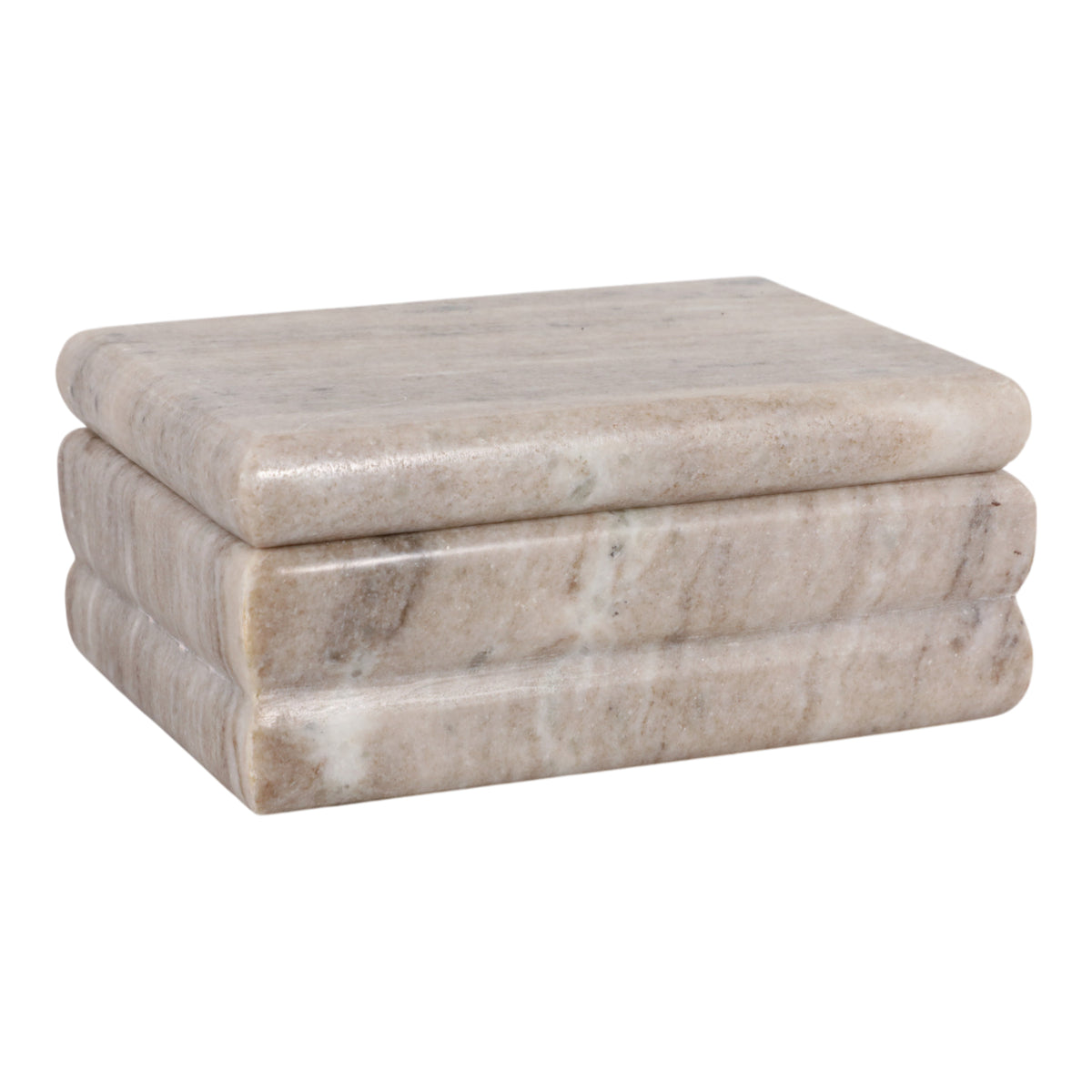 Elmira Beige Ribbed Layered Marble Box