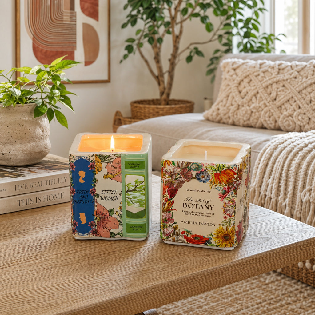 Hilton Multicolor Wild Fig and Cassis Class Book Candles (Set of 2)