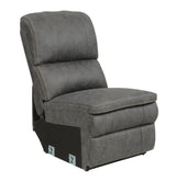 Wasatch Iron Fabric 6-Pc Power Reclining Sectional with 3 Power Recliners