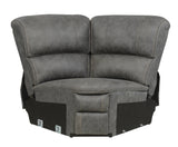 Wasatch Iron Fabric 6-Pc Power Reclining Sectional with 2 Power Recliners