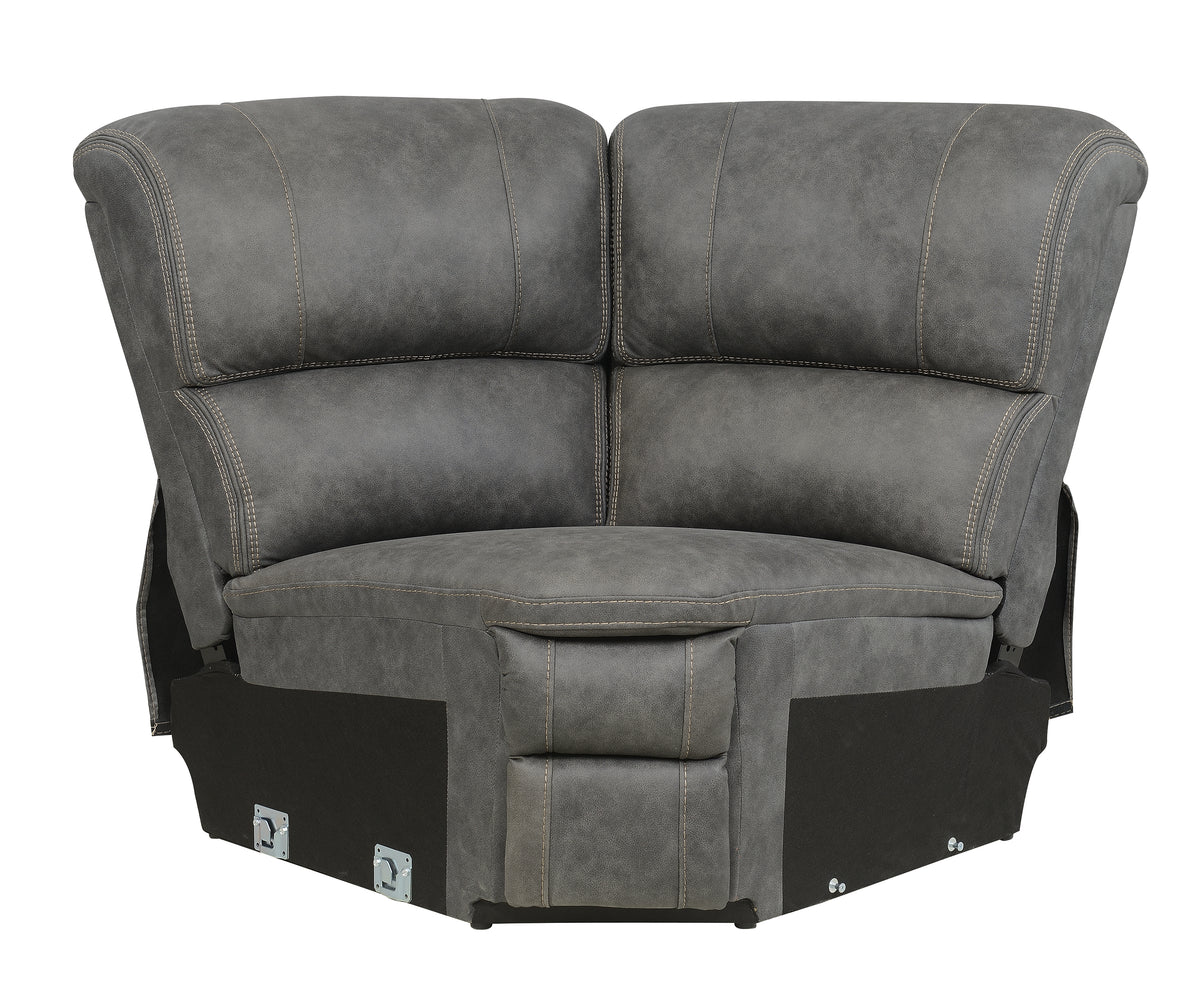 Wasatch Iron Fabric 6-Pc Power Reclining Sectional with 2 Power Recliners