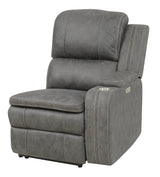 Wasatch Iron Fabric 6-Pc Power Reclining Sectional with 2 Power Recliners