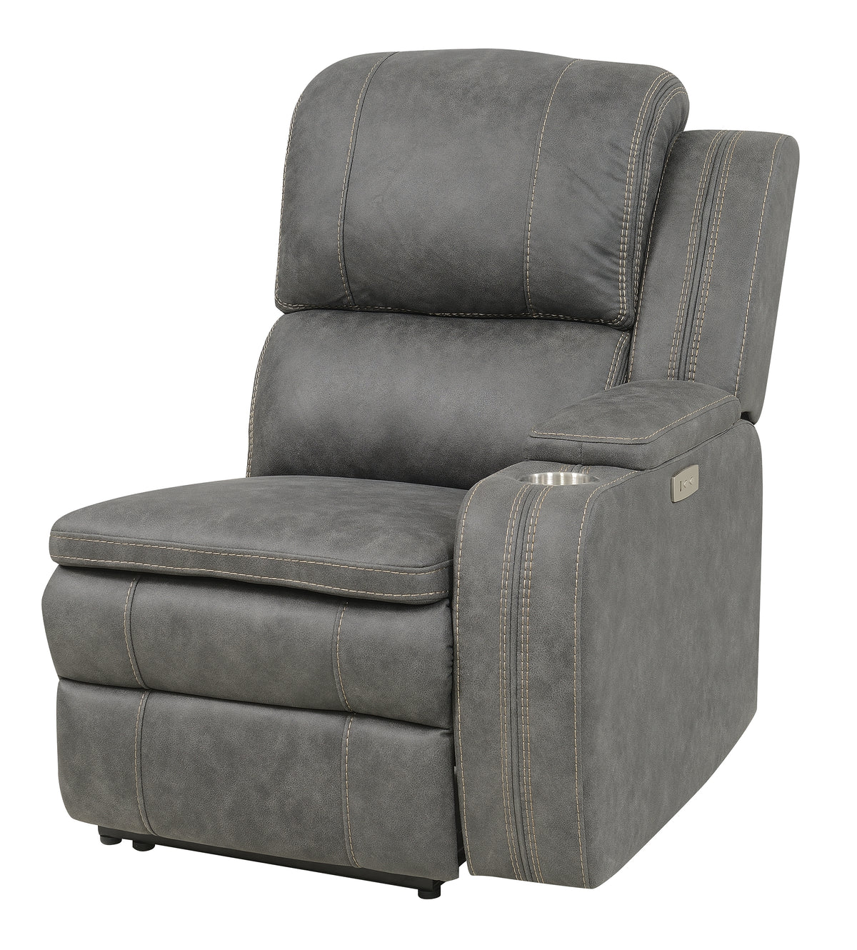 Wasatch Iron Fabric 6-Pc Power Reclining Sectional with 2 Power Recliners