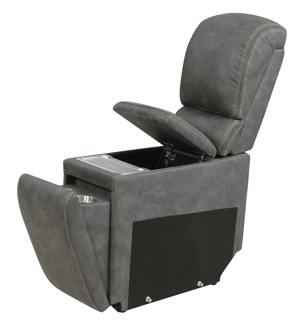 Wasatch Iron Fabric 6-Pc Power Reclining Sectional with 2 Power Recliners