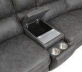 Wasatch Iron Fabric 6-Pc Power Reclining Sectional with 2 Power Recliners