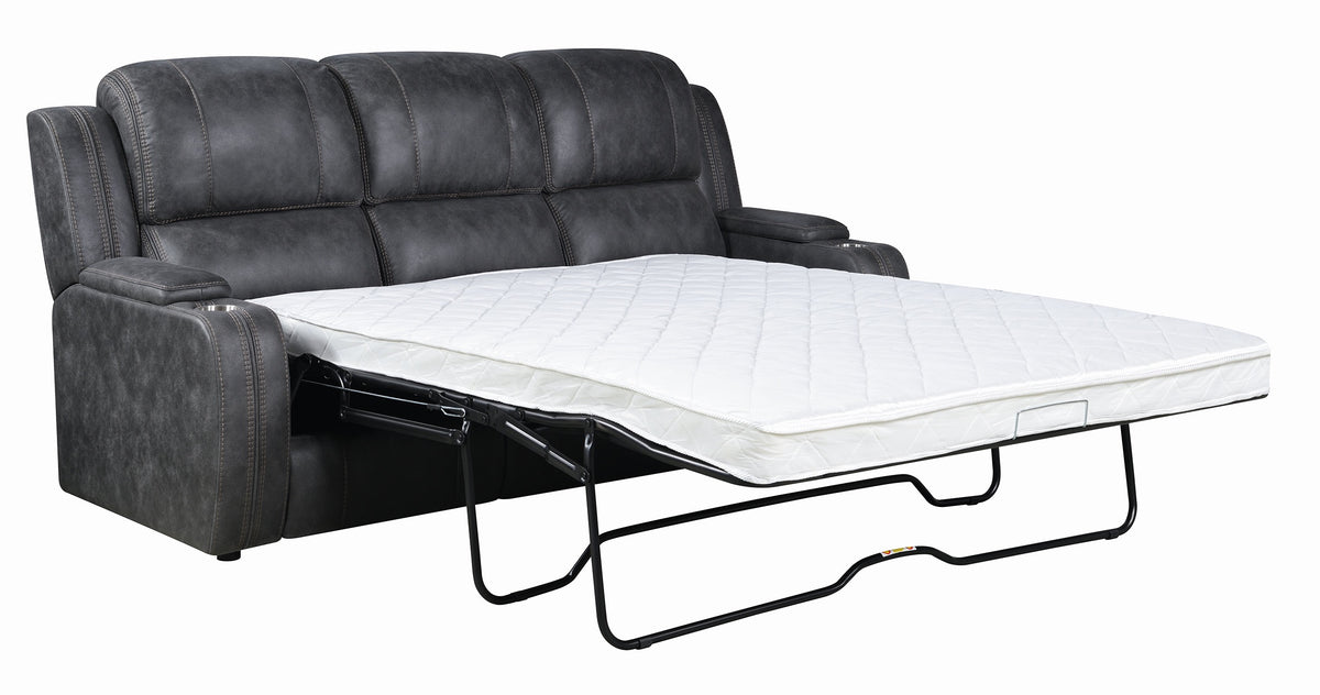 Wasatch Iron Fabric Queen Sleeper Sofa & Power Reclining Loveseat
