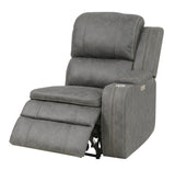 Wasatch Iron Fabric 6-Pc Power Reclining Sectional with 2 Power Recliners