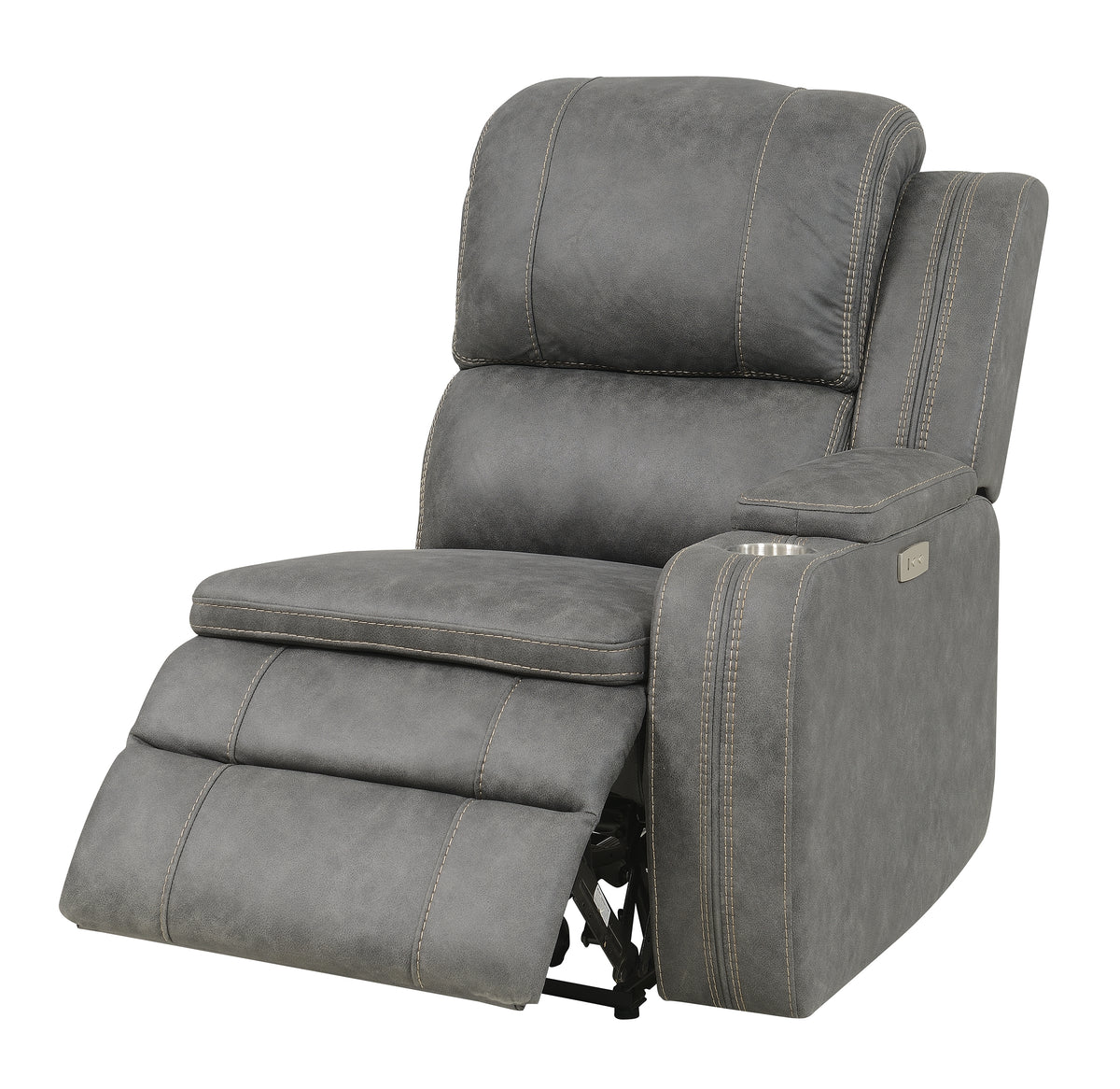 Wasatch Iron Fabric 6-Pc Power Reclining Sectional with 2 Power Recliners