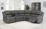 Wasatch Iron Fabric 6-Pc Power Reclining Sectional with 3 Power Recliners