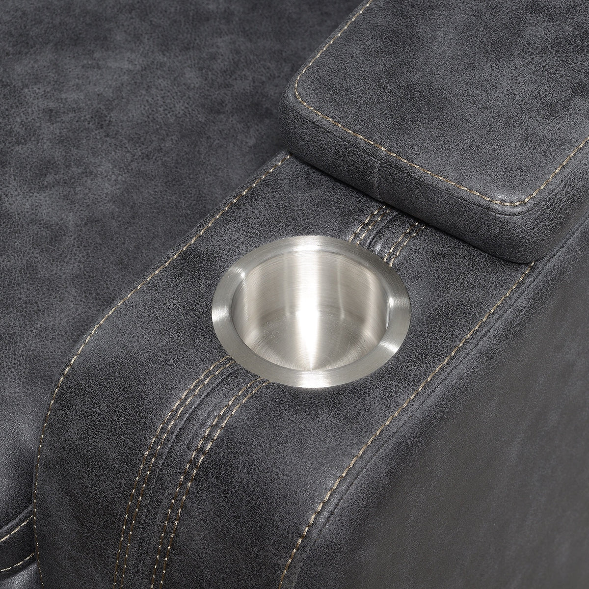 Wasatch Iron Fabric Power Reclining Sofa
