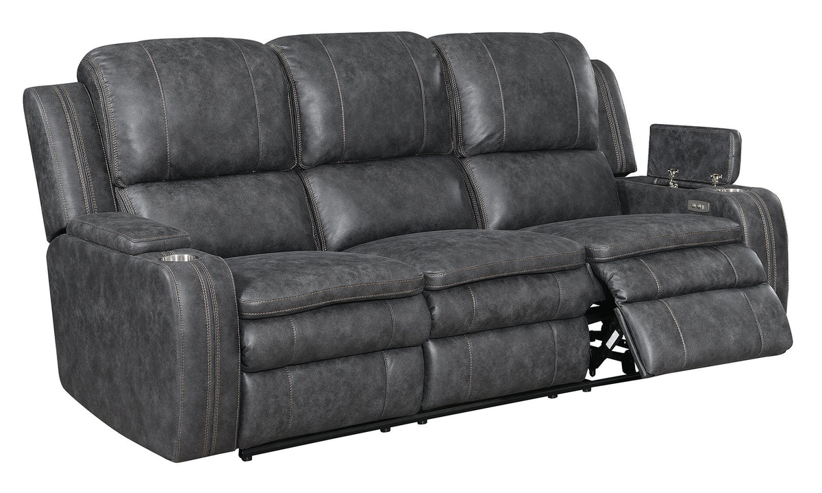 Wasatch Iron Fabric Power Reclining Sofa