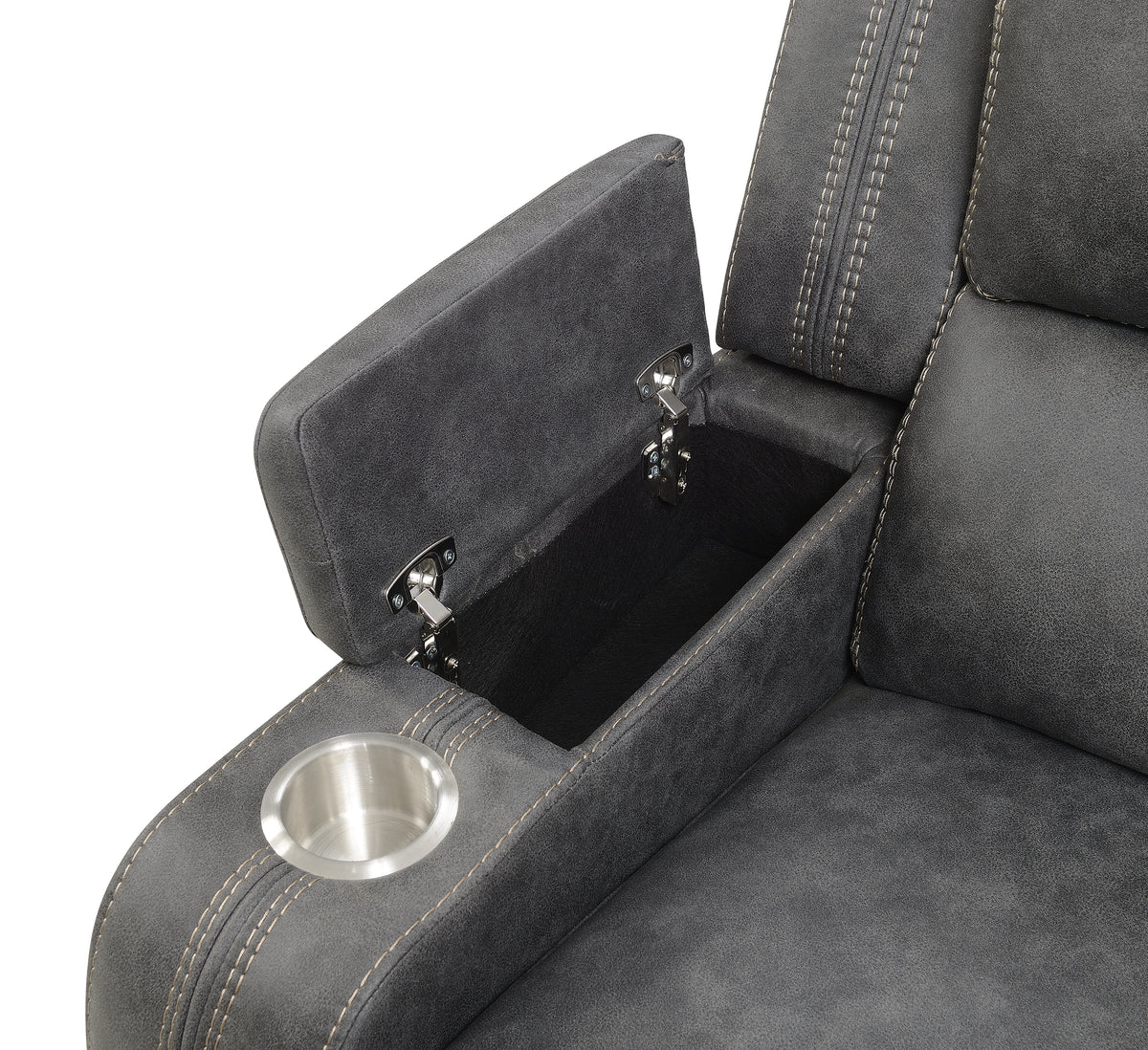 Wasatch Iron Fabric Power Reclining Sofa