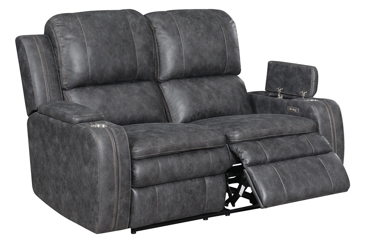 Wasatch Iron Fabric Power Reclining Loveseat