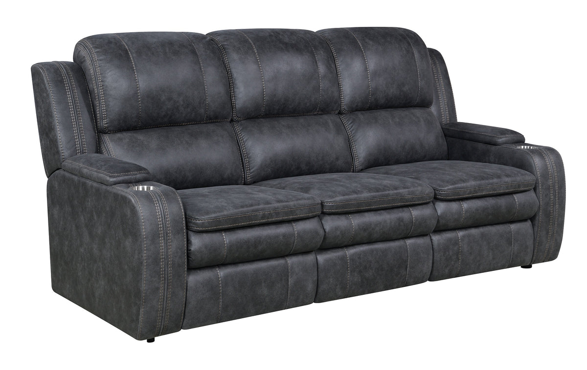 Wasatch Iron Fabric Power Reclining Sofa