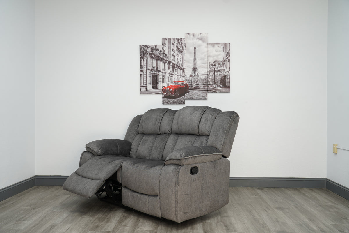 Midway Pewter Fabric Reclining Loveseat